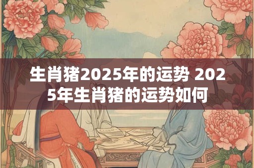 生肖猪2025年的运势 2025年生肖猪的运势如何