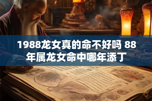 1988龙女真的命不好吗 88年属龙女命中哪年添丁