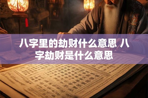 八字里的劫财什么意思 八字劫财是什么意思