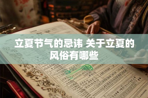 立夏节气的忌讳 关于立夏的风俗有哪些