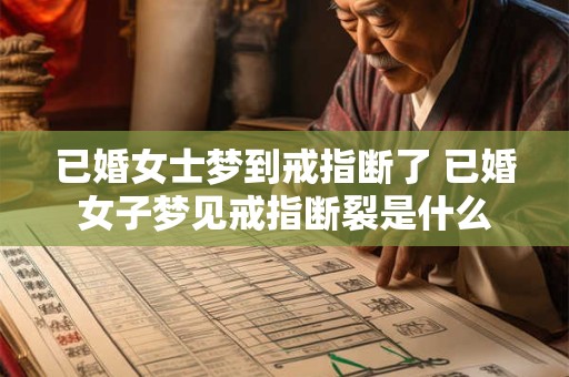 已婚女士梦到戒指断了 已婚女子梦见戒指断裂是什么