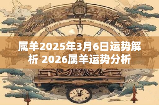属羊2025年3月6日运势解析 2026属羊运势分析