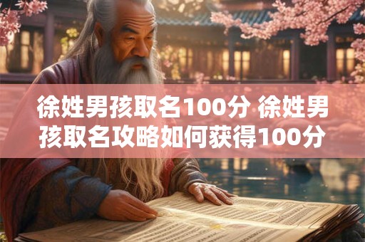 徐姓男孩取名100分 徐姓男孩取名攻略如何获得100分