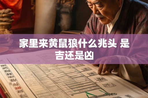 家里来黄鼠狼什么兆头 是吉还是凶