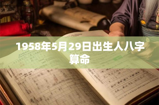 1958年5月29日出生人八字算命