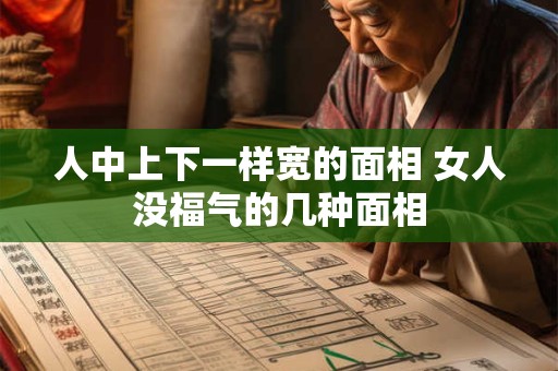 人中上下一样宽的面相 女人没福气的几种面相