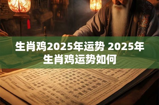 生肖鸡2025年运势 2025年生肖鸡运势如何