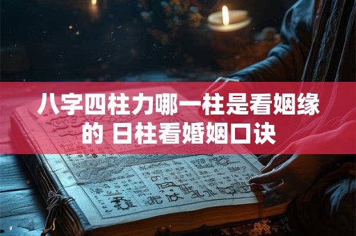 八字四柱力哪一柱是看姻缘的 日柱看婚姻口诀 八字四柱力哪一柱是看姻缘的 日柱看婚姻口诀