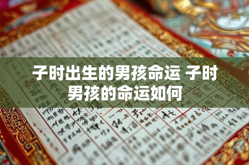 子时出生的男孩命运 子时男孩的命运如何