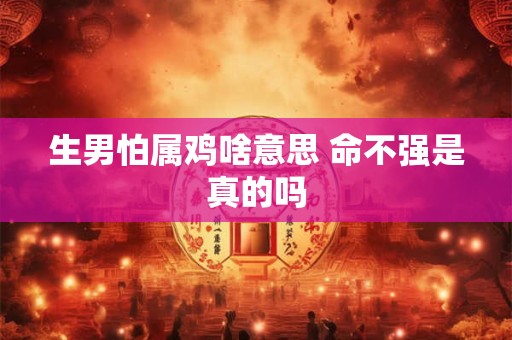生男怕属鸡啥意思 命不强是真的吗