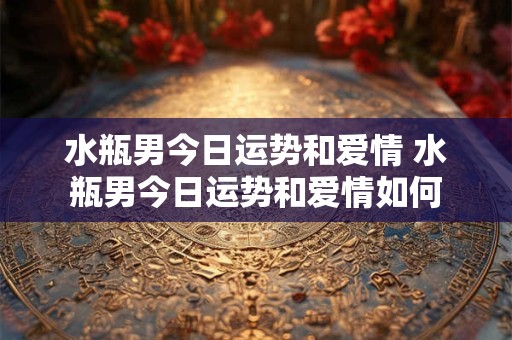 水瓶男今日运势和爱情 水瓶男今日运势和爱情如何