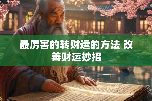 最厉害的转财运的方法 改善财运妙招