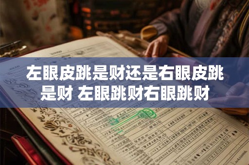 左眼皮跳是财还是右眼皮跳是财 左眼跳财右眼跳财