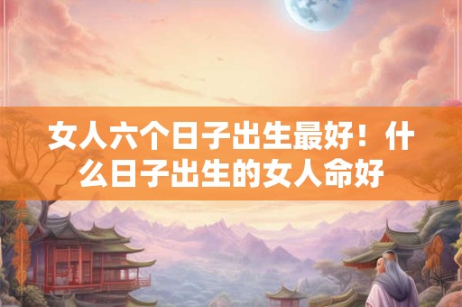 女人六个日子出生最好！什么日子出生的女人命好