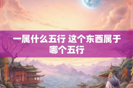 一属什么五行 这个东西属于哪个五行