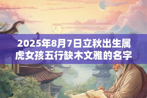 2025年8月7日立秋出生属虎女孩五行缺木文雅的名字