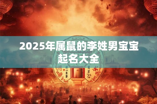 2025年属鼠的李姓男宝宝起名大全