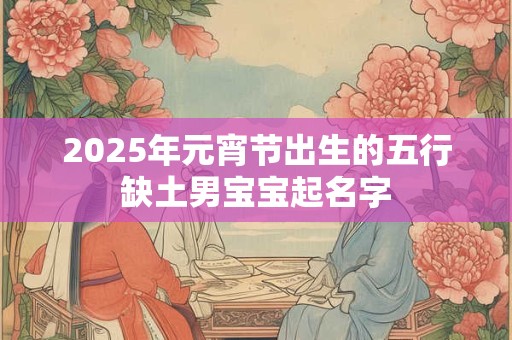 2025年元宵节出生的五行缺土男宝宝起名字