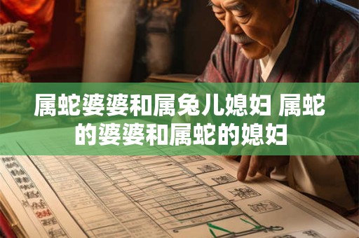 属蛇婆婆和属兔儿媳妇 属蛇的婆婆和属蛇的媳妇