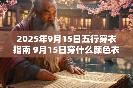 2025年9月15日五行穿衣指南 9月15日穿什么颜色衣服 2025年9月15日五行穿衣指南 9月15日穿什么颜色衣服