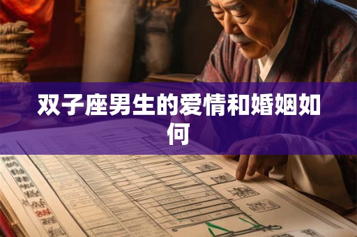 双子座男生的爱情和婚姻如何