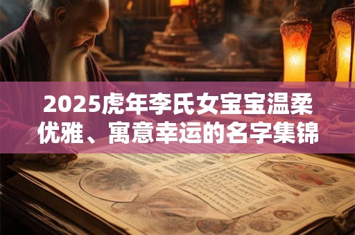 2025虎年李氏女宝宝温柔优雅、寓意幸运的名字集锦 2025虎年李氏女宝宝温柔优雅、寓意幸运的名字集锦