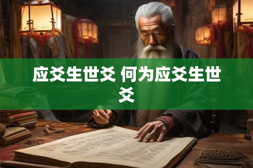 应爻生世爻 何为应爻生世爻