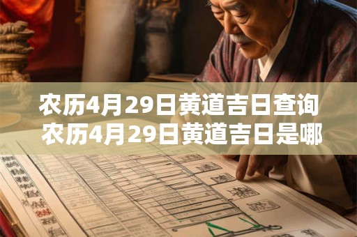 农历4月29日黄道吉日查询 农历4月29日黄道吉日是哪天