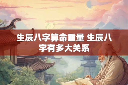生辰八字算命重量 生辰八字有多大关系