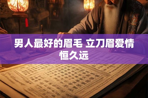 男人最好的眉毛 立刀眉爱情恒久远