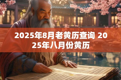 2025年8月老黄历查询 2025年八月份黄历