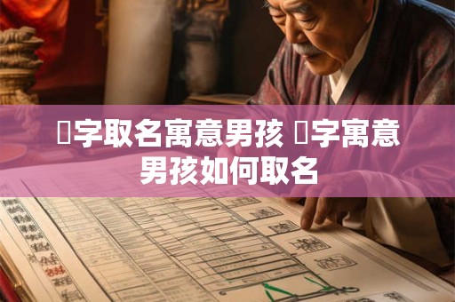 芃字取名寓意男孩 芃字寓意男孩如何取名