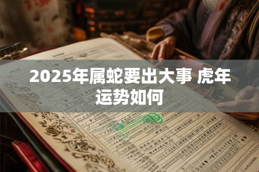 2025年属蛇要出大事 虎年运势如何