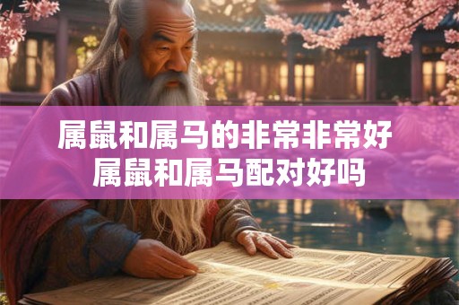 属鼠和属马的非常非常好 属鼠和属马配对好吗