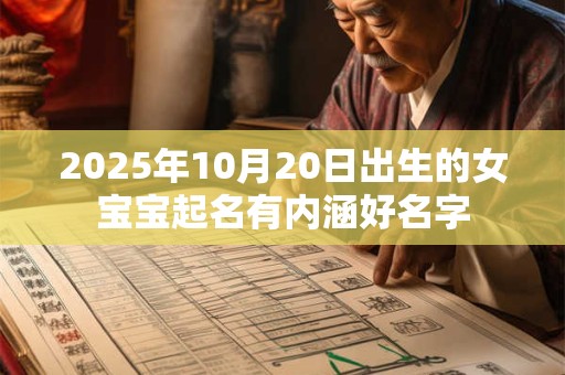 2026年10月20日出生的女宝宝起名有内涵好名字
