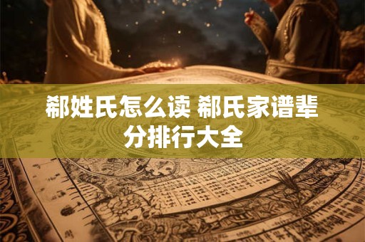 郗姓氏怎么读 郗氏家谱辈分排行大全
