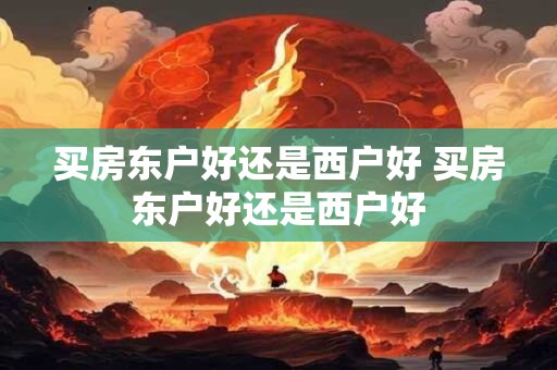 买房东户好还是西户好 买房东户好还是西户好
