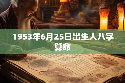 1953年6月25日出生人八字算命
