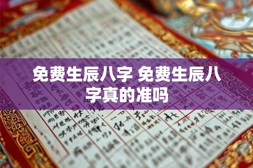 免费生辰八字 免费生辰八字真的准吗