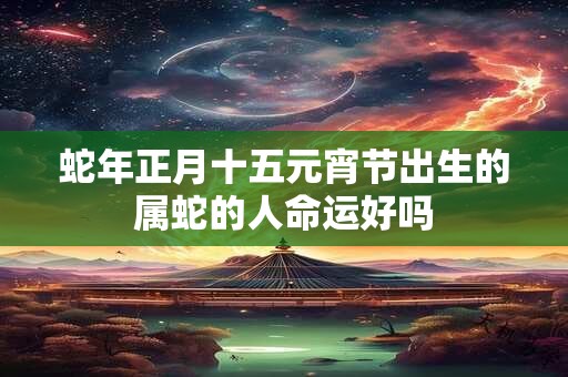蛇年正月十五元宵节出生的属蛇的人命运好吗