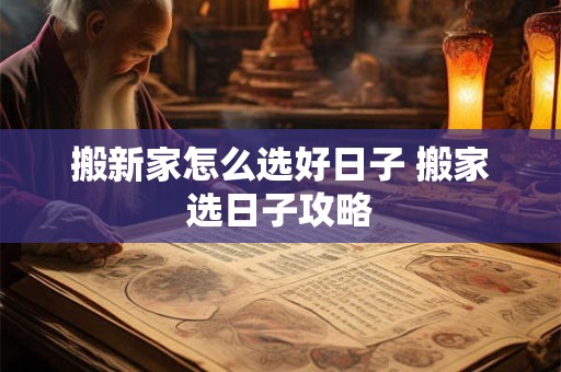 搬新家怎么选好日子 搬家选日子攻略