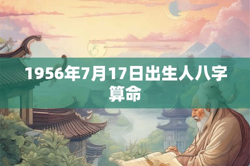 1956年7月17日出生人八字算命