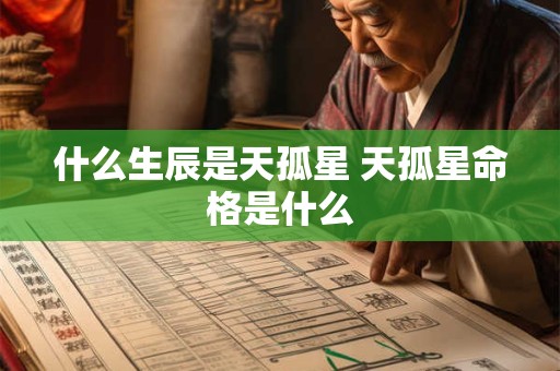 什么生辰是天孤星 天孤星命格是什么