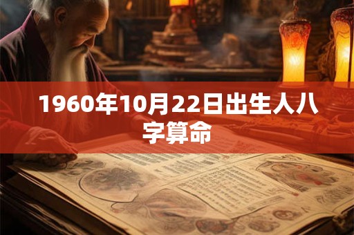 1960年10月22日出生人八字算命
