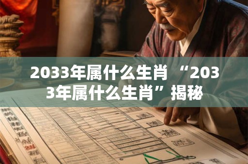 2033年属什么生肖 “2033年属什么生肖”揭秘