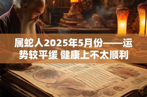 属蛇人2025年5月份——运势较平缓 健康上不太顺利