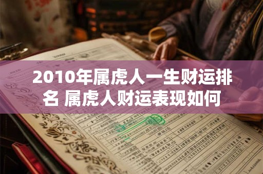 2010年属虎人一生财运排名 属虎人财运表现如何