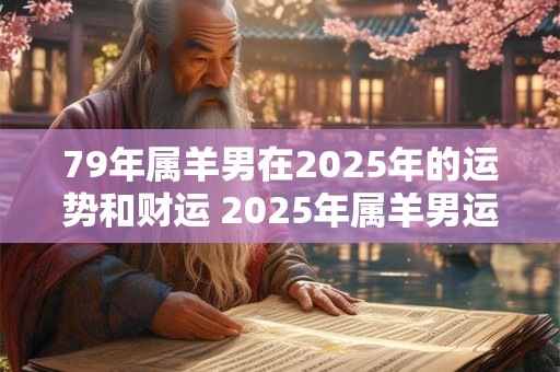 79年属羊男在2025年的运势和财运 2025年属羊男运势财运如何