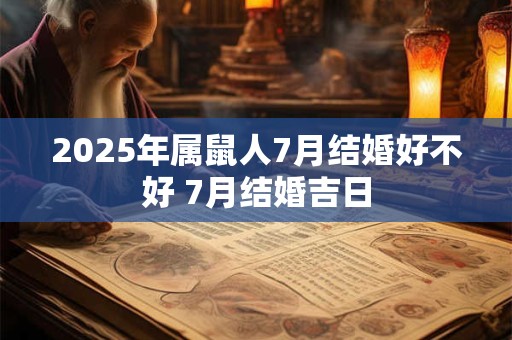 2025年属鼠人7月结婚好不好 7月结婚吉日