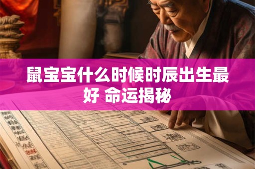 鼠宝宝什么时候时辰出生最好 命运揭秘